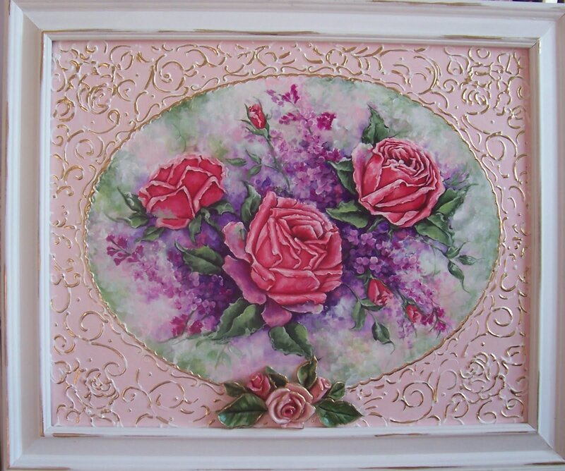 Floral painting with roses