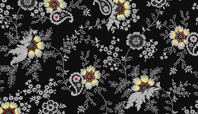 Floral Paisley Pattern — Black