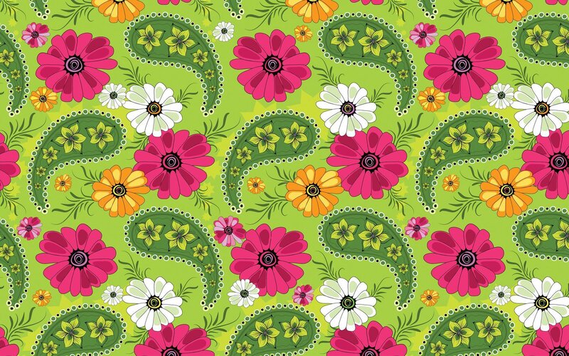 Floral Paisley Pattern — Green