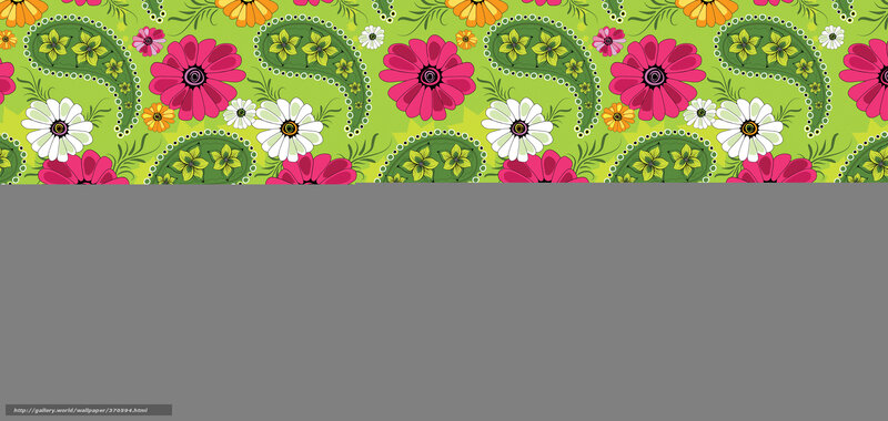 Floral Paisley Pattern — Green, Vibrant, Vector Art