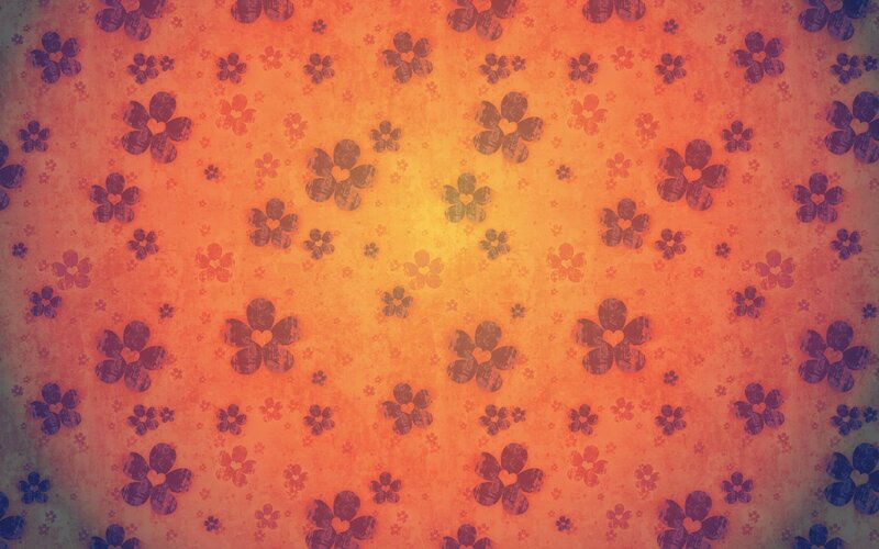 Floral Pattern Background — Orange, Warm, Sunset, Illustration