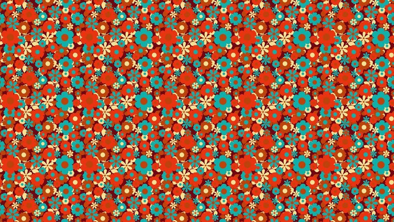 Floral Pattern Background — Red, Busy