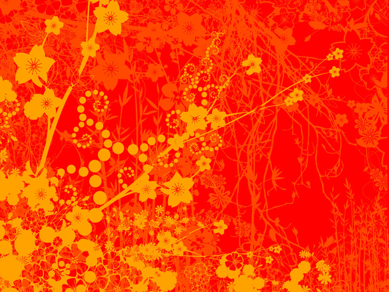 Floral Pattern Background — Red, Vibrant