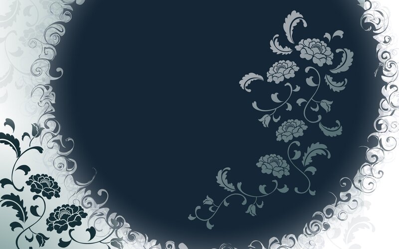 Floral Pattern Border — Blue
