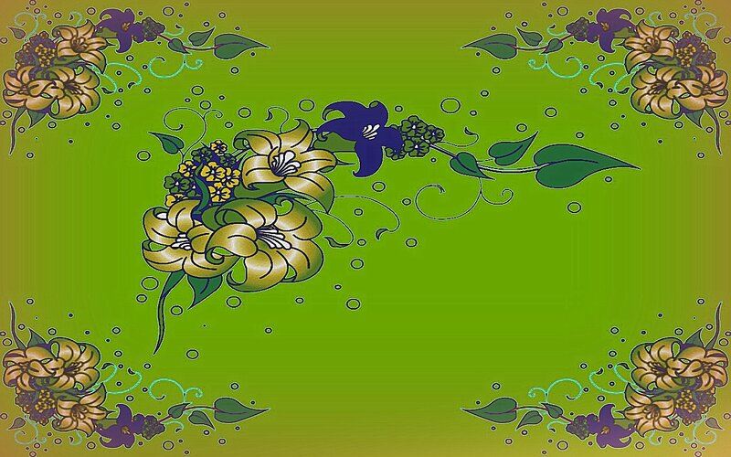 Floral Pattern Border — Green, Ornate