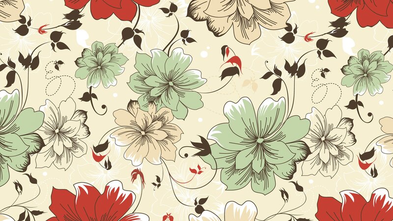 Floral Pattern Design — Beige, Calm, Vector Art