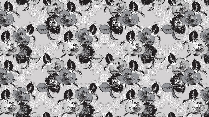 Floral Pattern Design — Black