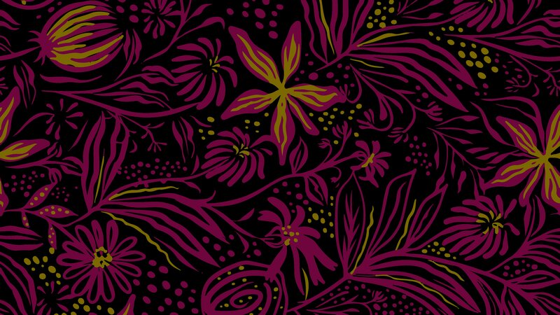 Floral Pattern Design — Black, Vibrant