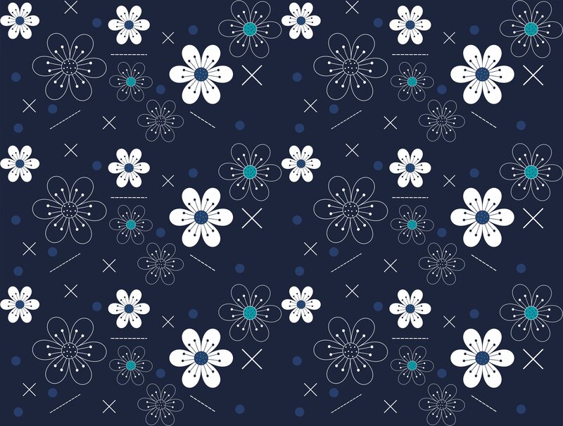 Floral Pattern Design — Blue, Calm