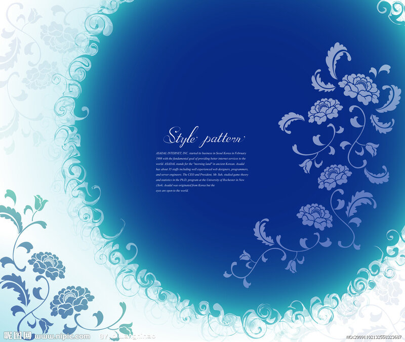 Floral Pattern Design — Blue, Elegant