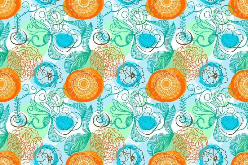 Floral Pattern Design — Orange