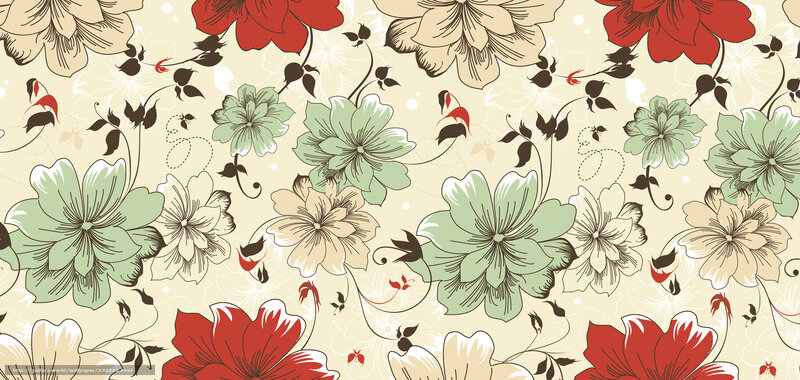 Floral Pattern Design — Red, Calm