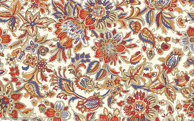 Floral Pattern Design — Red, Ornate, Illustration