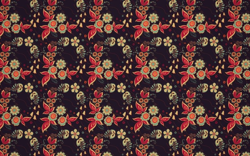 Floral Pattern Design — Red, Ornate