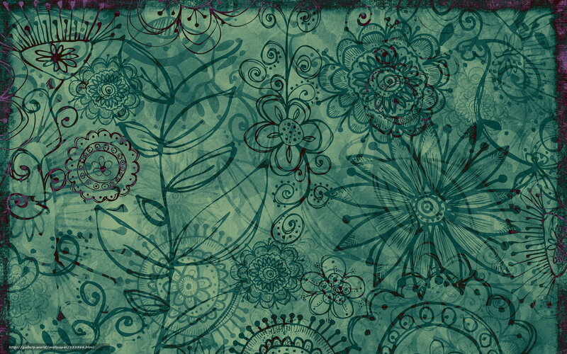 Floral Pattern Design — Teal, Ornate
