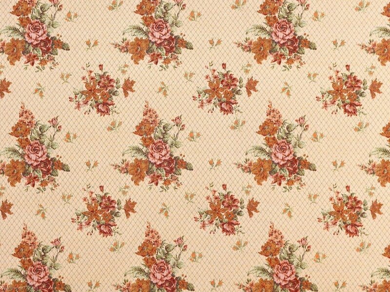Floral Pattern Fabric — Beige