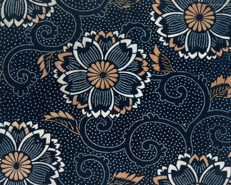 Floral Pattern Fabric — Blue