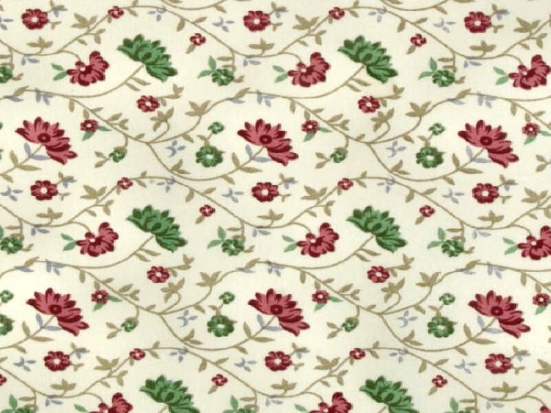 Floral Pattern Fabric — Cream