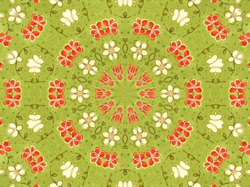 Floral Pattern Fabric — Green