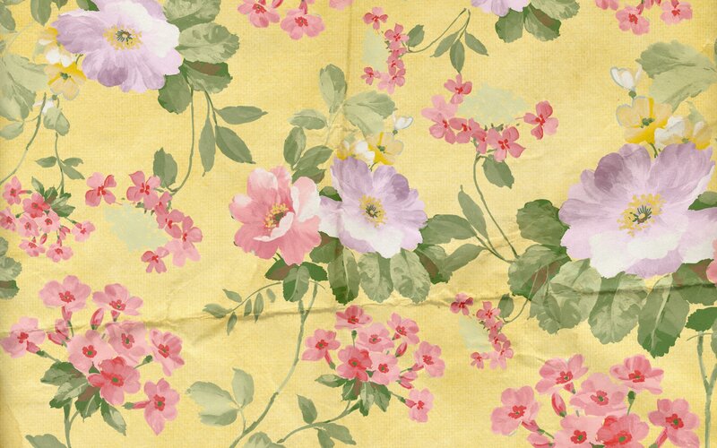 Floral Pattern Fabric — Yellow, Calm