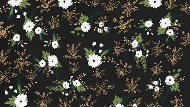 Floral Pattern on Black — Elegant
