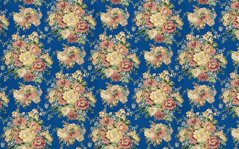 Floral Pattern on Blue