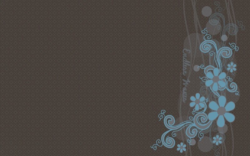 floral pattern on brown background