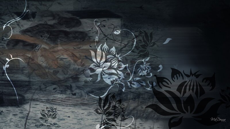 Floral Pattern on Dark Background