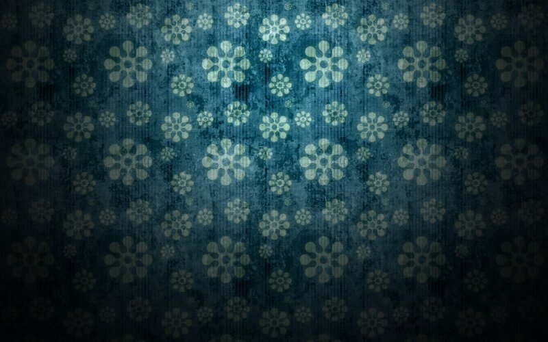 Floral Pattern on Dark Blue