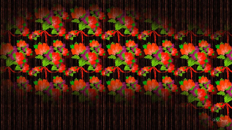 Floral Pattern on Dark Fabric