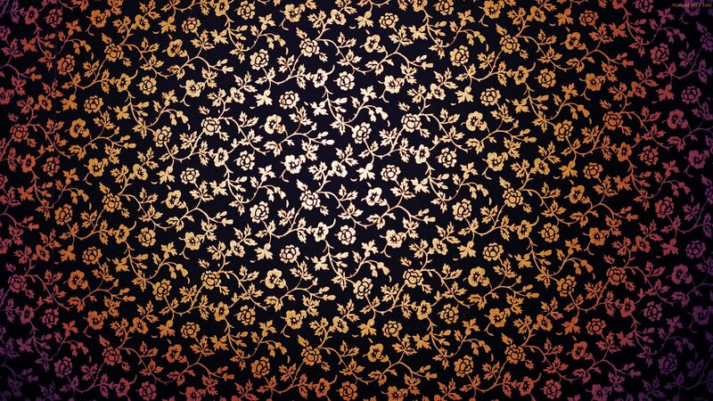 Floral Pattern on Fabric — Black, Ornate