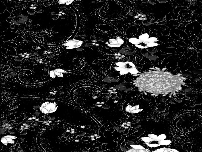 Floral Pattern on Fabric — Black