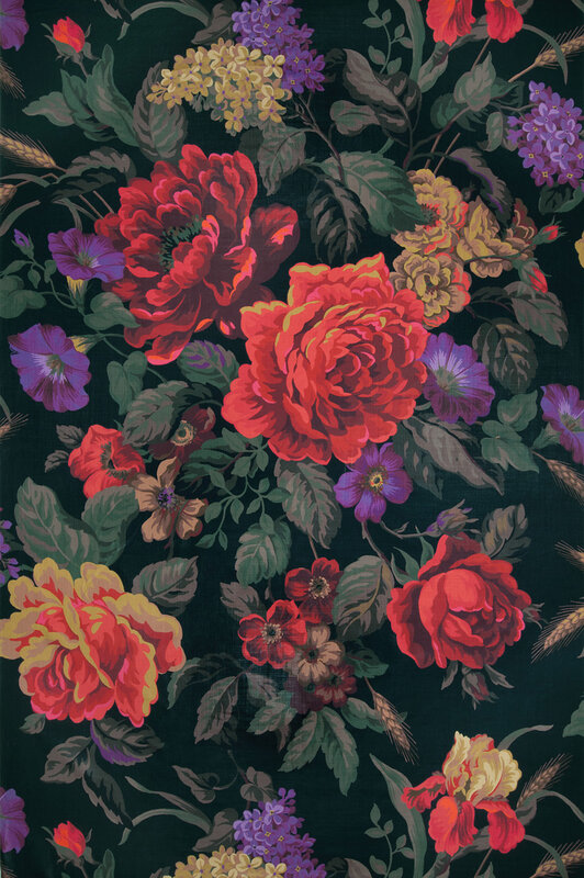 Floral Pattern on Fabric — Red
