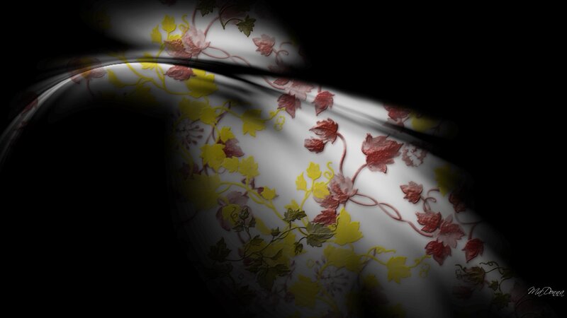 Floral Pattern on Fabric — White