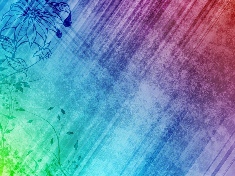 Floral Pattern on Gradient — Blue
