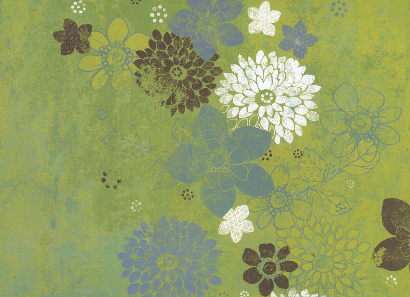 Floral Pattern on Green