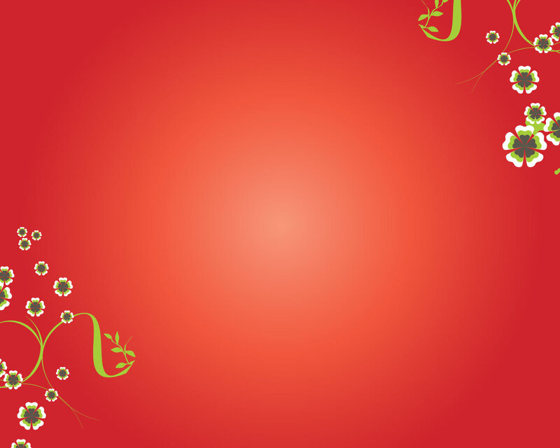 Floral Pattern on Red Background