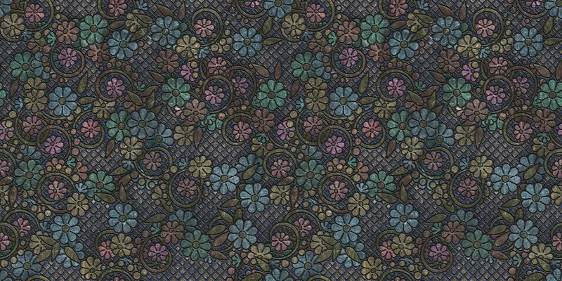 Floral Pattern on Textured Surface — Blue