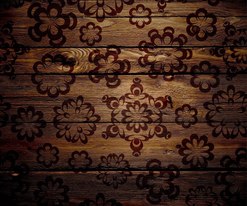 floral pattern on wood
