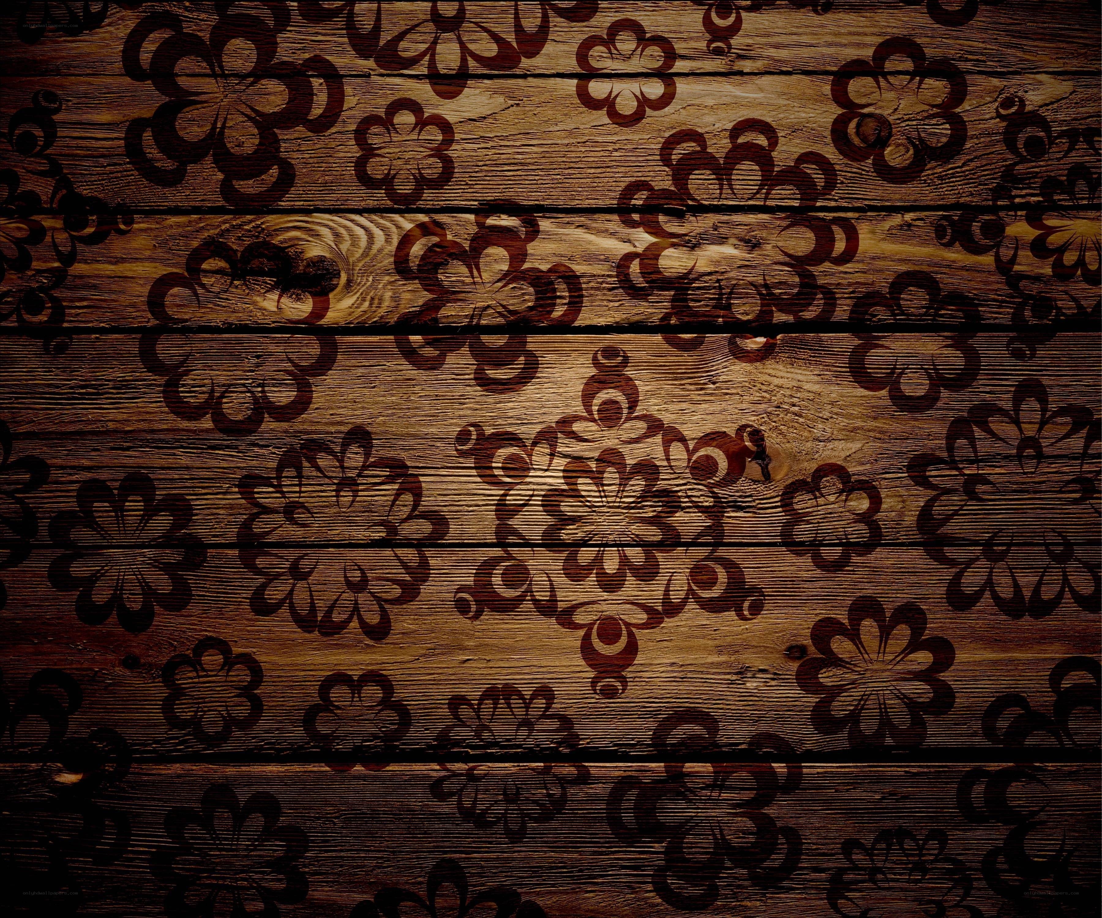 floral pattern on wood
