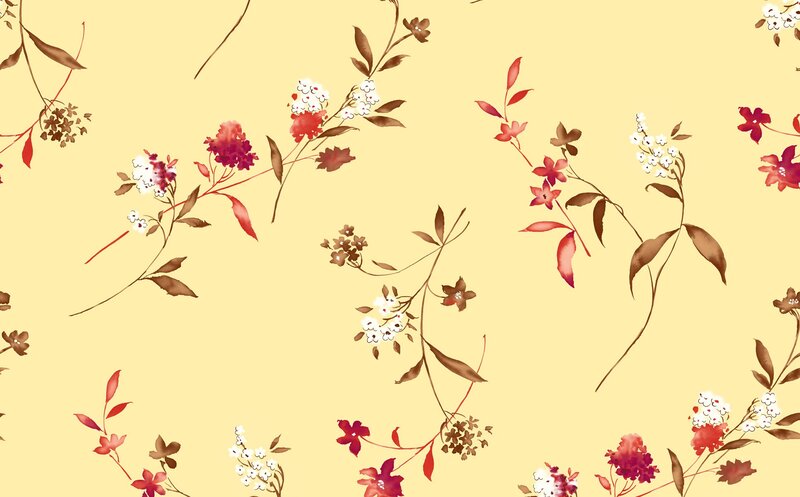 Floral Pattern on Yellow