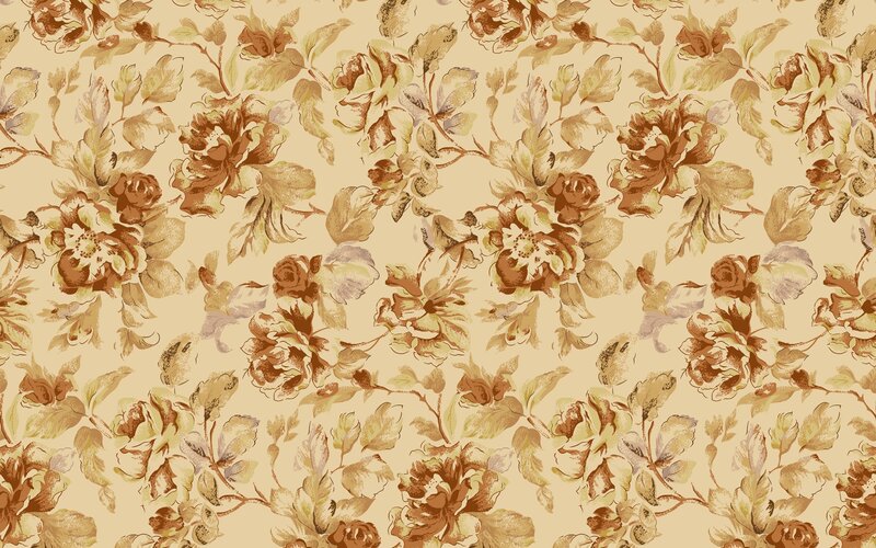 Floral Pattern Wallpaper — Beige, Calm