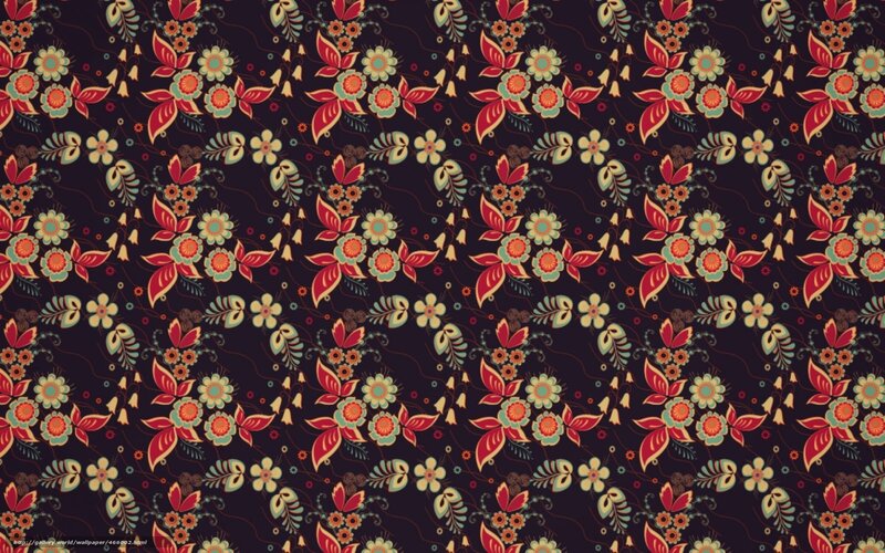 Floral Pattern Wallpaper — Black, Ornate