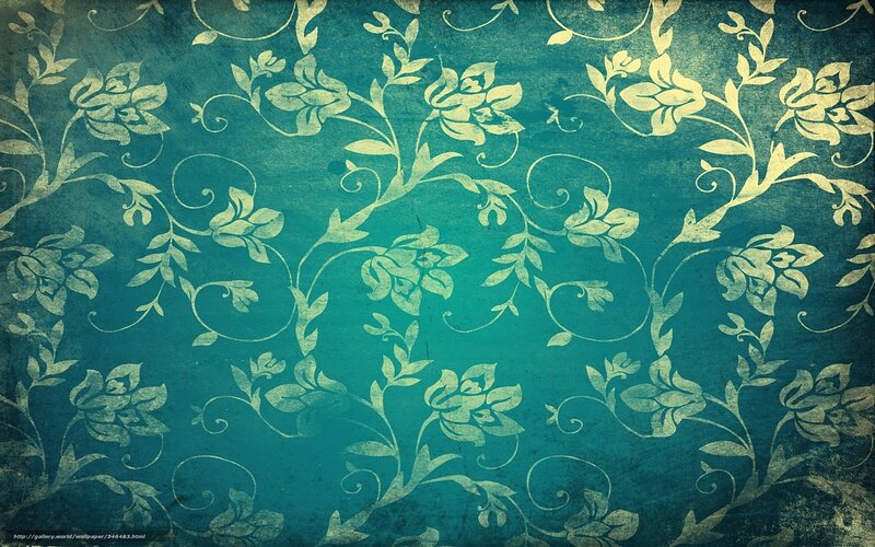 Floral Pattern Wallpaper — Teal, Ornate