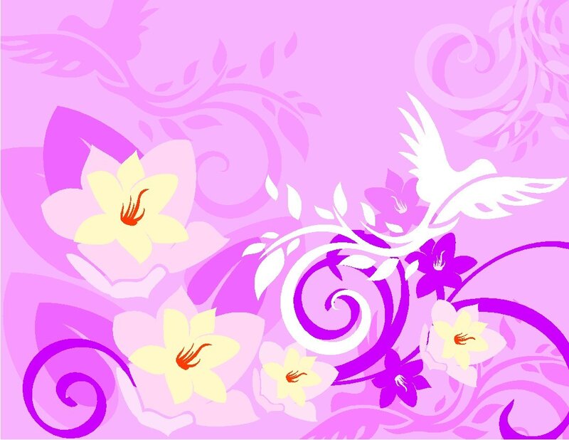 Floral Pattern with Bird