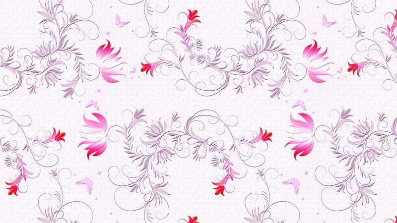 Floral Pattern with Butterflies — Pink, Calm