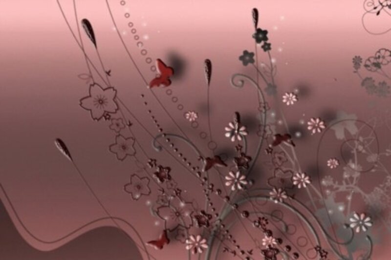 Floral Pattern with Butterflies — Pink