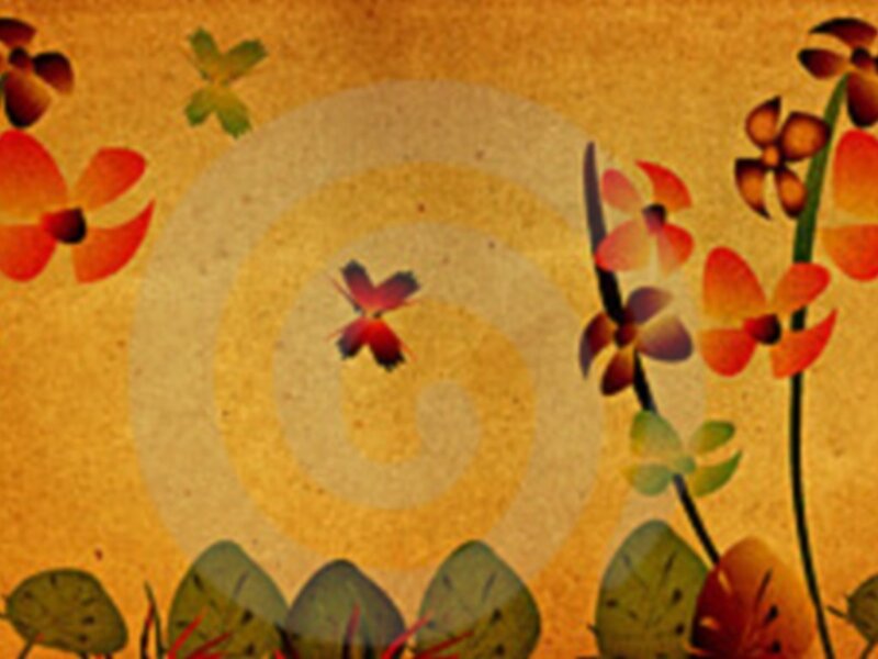 floral pattern with butterflies