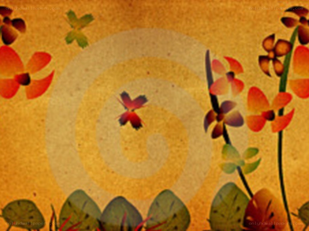floral pattern with butterflies