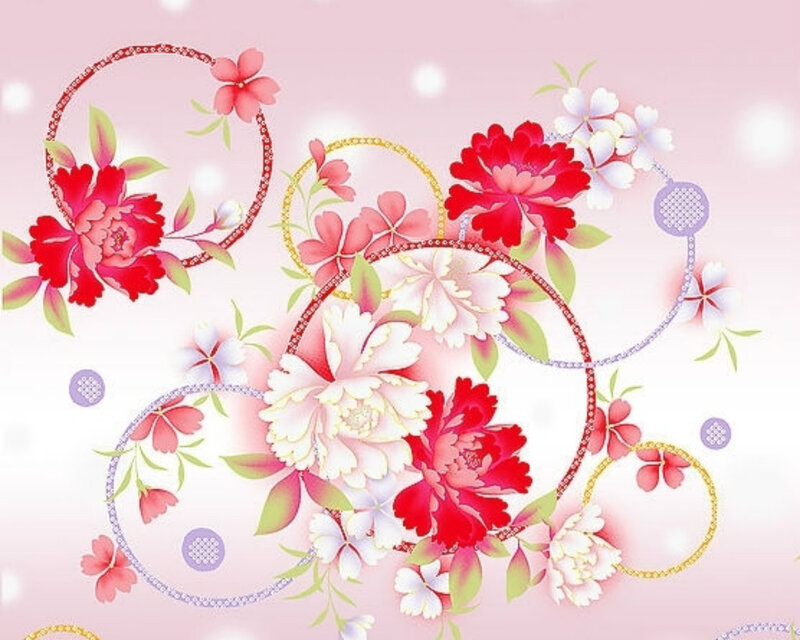 Floral Pattern with Circles